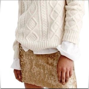 J.Crew Gold Tone Sequins Mini Skirt